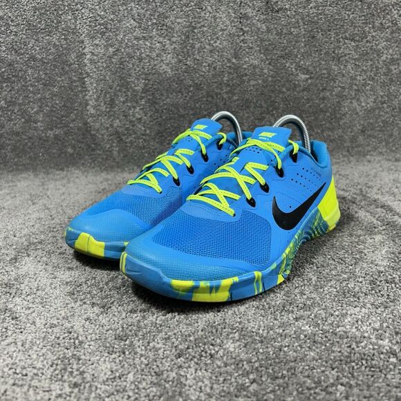 Nike Metcon 2 843972-400 Women’s Sz 9.5 AMP Blue Yellow Athletic Gym Shoes Used - Picture 6 of 13